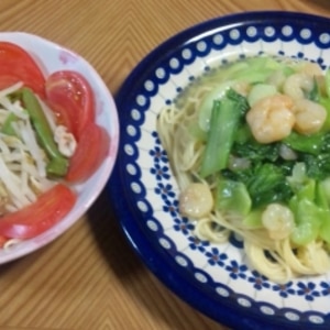 海老と青梗菜のあんかけスパゲティ
